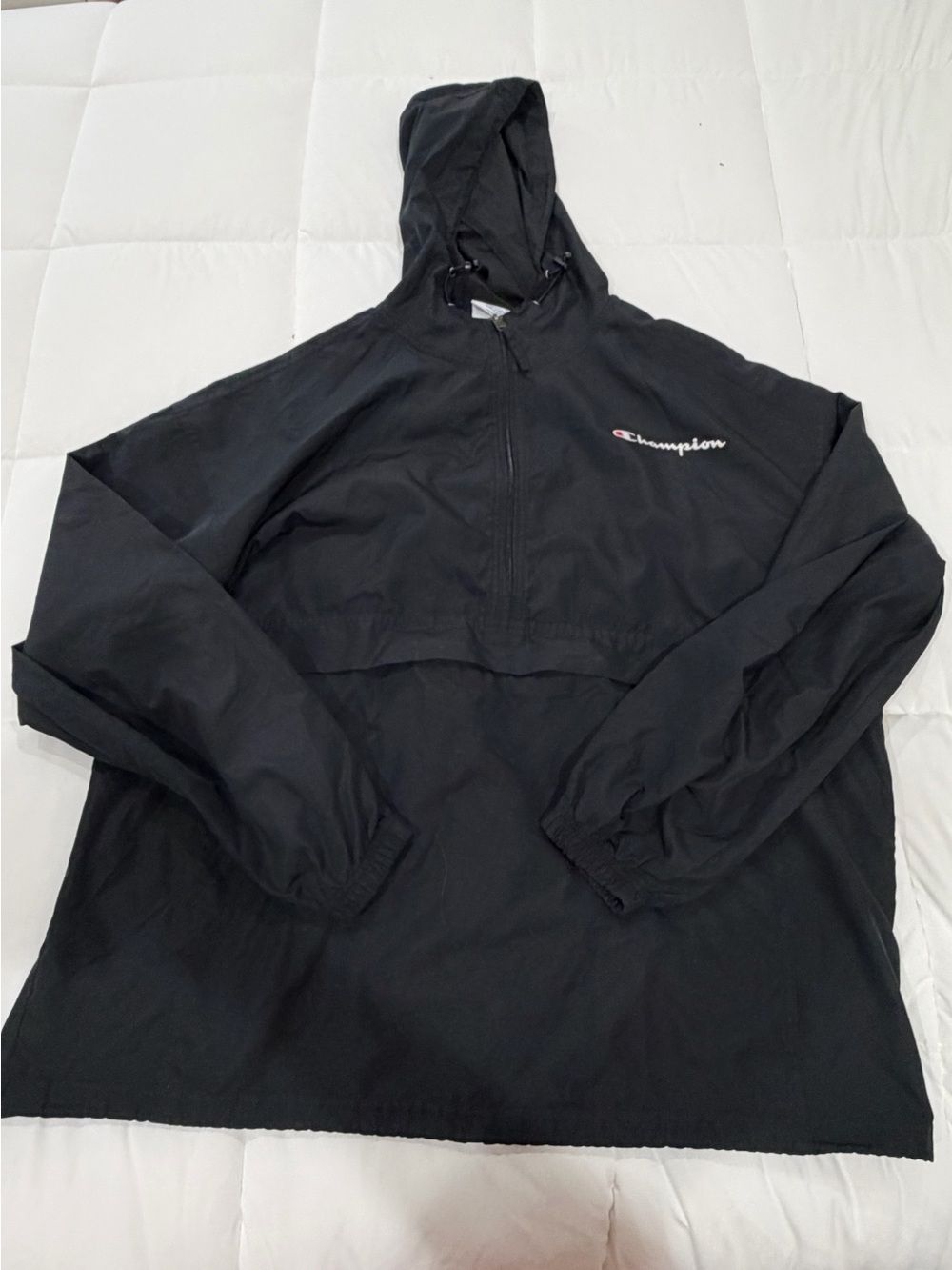 Champion Black Hooded Pullover Anorak